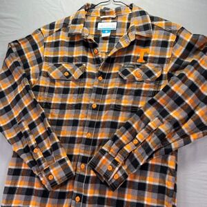 Tennessee Volunteers Columbia Flannel Shirt Mens Small Orange Plaid NCAA College